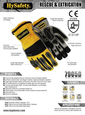 HYSAFETY 7905D Rescue & Extrication Protective Glove EN 388 Certified 3131XP
